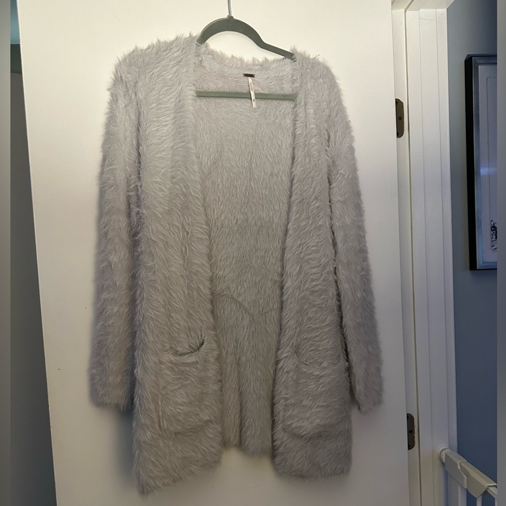 Worn once free people grey mohair cardigan size XS